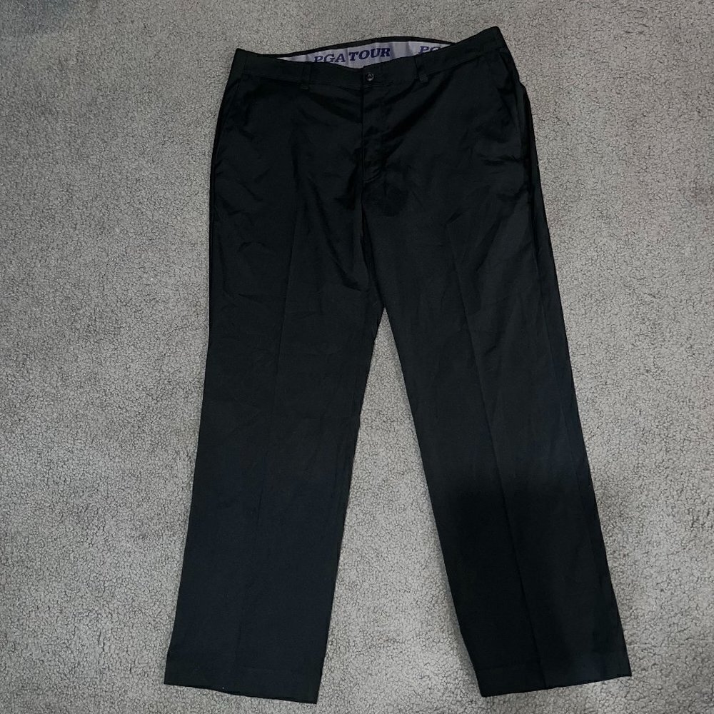 PGA TOUR Black Golf Pants Slacks - EUC - 98% Polyester 2% Elastane - Size 36x30